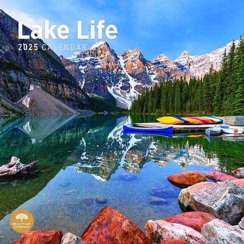 2025 Lake Life Monthly Wall Calendar by Bright Day, 12 x 12 Inch Beautiful Landscape Photography Gift in Saudi Arabia