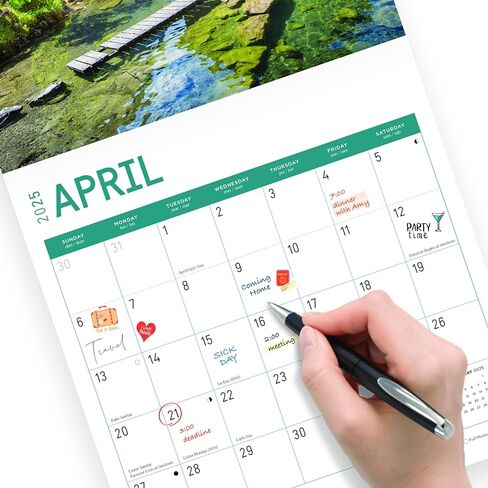2025 Lake Life Monthly Wall Calendar by Bright Day, 12 x 12 Inch Beautiful Landscape Photography Gift in Saudi Arabia