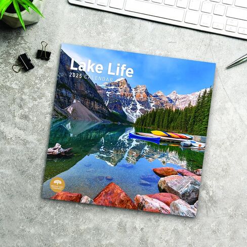 2025 Lake Life Monthly Wall Calendar by Bright Day, 12 x 12 Inch Beautiful Landscape Photography Gift in Saudi Arabia