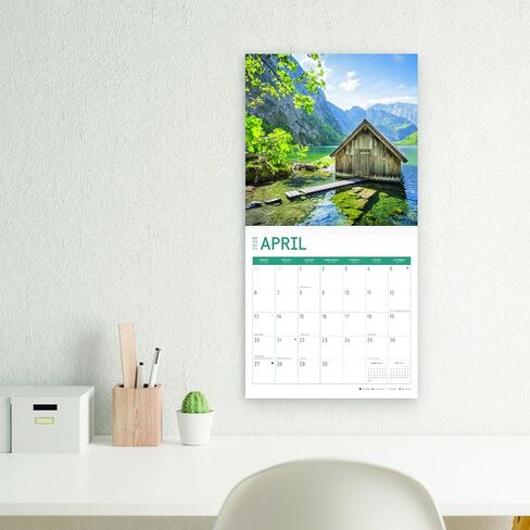2025 Lake Life Monthly Wall Calendar by Bright Day, 12 x 12 Inch Beautiful Landscape Photography Gift in Saudi Arabia