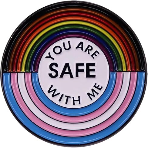 1Pcs You Are Safe With Me Pins Enamel Lapel Pin Rainbow Pride Pin Nurse Doctor Student Brooch Pin Badge Pin for Shirt Backpack Decorative Accessories Gift Bulk in Kuwait
