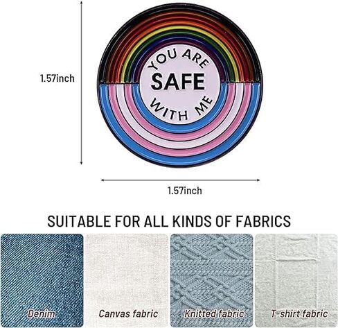 1Pcs You Are Safe With Me Pins Enamel Lapel Pin Rainbow Pride Pin Nurse Doctor Student Brooch Pin Badge Pin for Shirt Backpack Decorative Accessories Gift Bulk in Kuwait