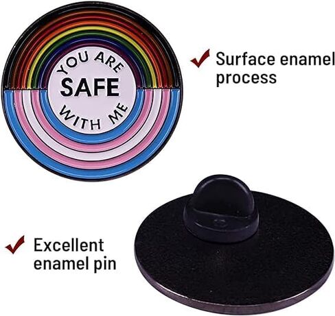 1Pcs You Are Safe With Me Pins Enamel Lapel Pin Rainbow Pride Pin Nurse Doctor Student Brooch Pin Badge Pin for Shirt Backpack Decorative Accessories Gift Bulk in Kuwait