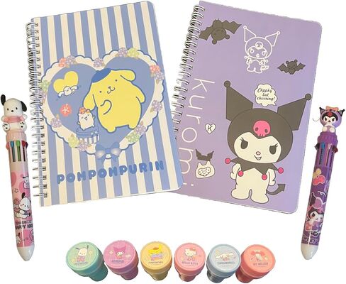 Brainy Writing Set Multicolor Pen Notebook Stampers Kawaii Anime Bunny Dog Cat Kitty Cartoons (YG) in Saudi Arabia