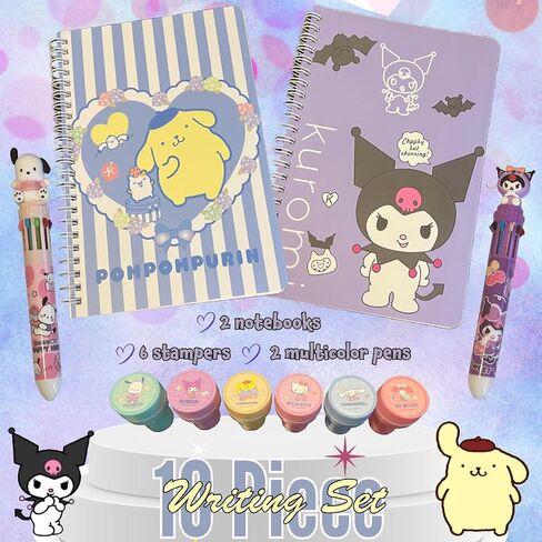 Brainy Writing Set Multicolor Pen Notebook Stampers Kawaii Anime Bunny Dog Cat Kitty Cartoons (YG) in Saudi Arabia
