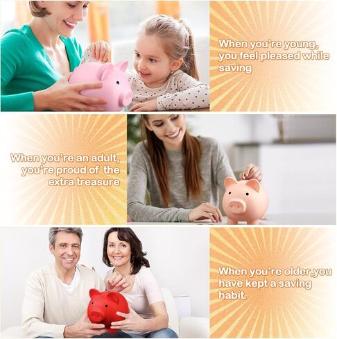 12 حزمة من البلاستيك الخنزير البنك الاطفال خنزير المال البنك لطيف الخنزير البنك عملة البنك للبنين بنات توفير المال مربع الأطفال هدايا عيد ميلاد، عيد الحب، استحمام الطفل (5.1 × 3.9 × 4.5 بوصة) in Saudi Arabia