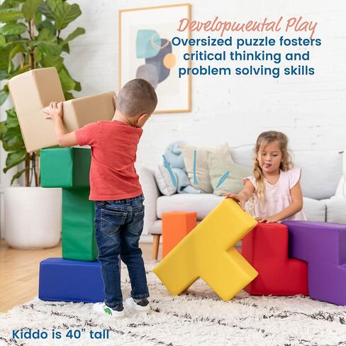 مكعبات بناء سوفت زون الذكية من ECR4Kids، لغز إسفنجي، لون الأرض، 7 قطع in Saudi Arabia