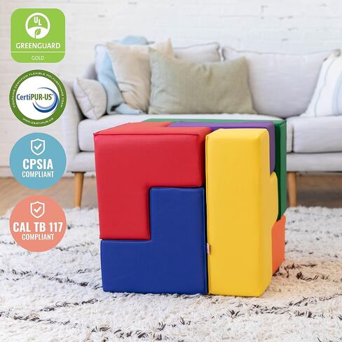 مكعبات بناء سوفت زون الذكية من ECR4Kids، لغز إسفنجي، لون الأرض، 7 قطع in Saudi Arabia