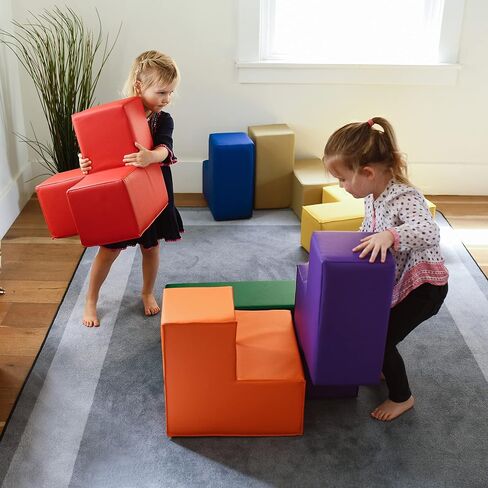 مكعبات بناء سوفت زون الذكية من ECR4Kids، لغز إسفنجي، لون الأرض، 7 قطع in Saudi Arabia