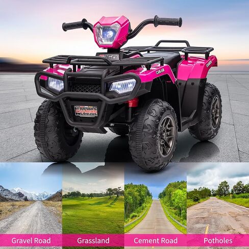 Kids Ride On ATV, 12V Kids 4 Wheeler Battery Powered Toy Car for Toddlers,3-6 w/Led Lights, High & Low Speed, Horn, Music, USB, Forward & Backward,Ride On Four Wheeler Quad for Boys & Girl-White in Saudi Arabia