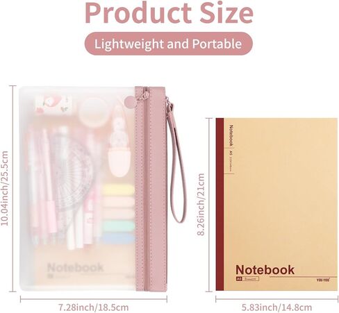 حقيبة أقلام رصاص شفافة، حقيبة أقلام رصاص شفافة مع جيوب مزدوجة، 3 عبوات، حقيبة أقلام رصاص بسحاب للأطفال، حقيبة أقلام رصاص للوازم المدرسة المكتبية وإكسسوارات السفر in Kuwait
