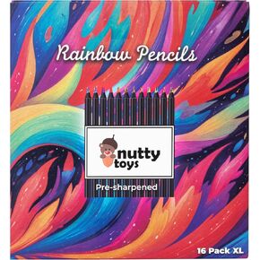 nutty toys Jumbo Rainbow Pencils - 8 Pre-sharpened Multicolored Pencils, Top Boy & Girl Colored Crayon Gift Idea 2025, Best Goodie Bag Party Favors, Cool Art Supplies for Kids & Adults