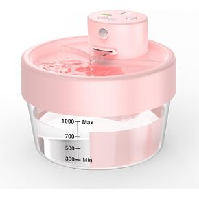 Cat Water Fountain: 34oz/1 L Water Fountains for Cats Indoor with Motion Sensor- Battery Operated Wireless Cat Water Fountain Cordless - Place Anywhere -Pewkim