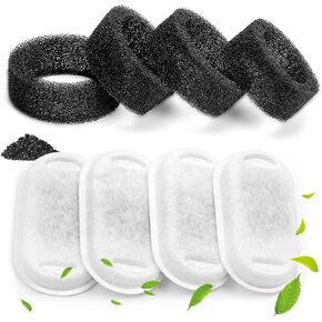 Cat Water Fountain Filters for Stainless Steel 67oz/2L Adjustable Water Flow Pet Fountain, 20 Pack Pet Replacement Filters with 20 Sponges