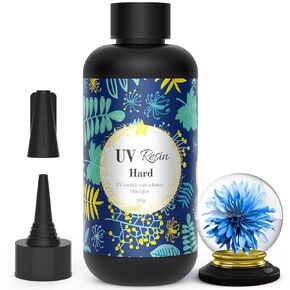 Wayin 200g UV Resin -Upgrade Ultraviolet Epoxy Resin Crystal Clear Hard Glue Solar Cure Sunlight Activated Resin for Handmade Jewelry, DIY Craft Decoration, Casting and Coating