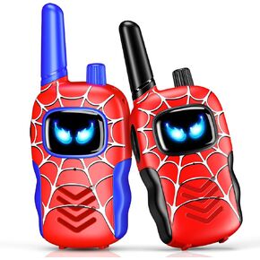 Spider Walkie Talkies for Kids Ages 3-8 Walkie Talkies Toys with Glowing Eyes for 3 4 5 6 7 8 Year Old Boys Kids Birthday Gift Outdoor Camping Toy for Boy Kid Age 3-5 5-7 4-6