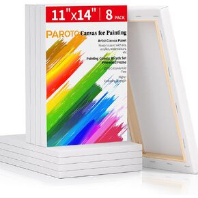 Canvas for Painting 12 Pack, Multi-Size Painting Canvas Boards Set 5x7, 8x10, 10x12, 12x16 Inches, 100% Cotton Blank Canvas Oil Acrylic Watercolor Pouring Paint for Kids, Beginners, Artists