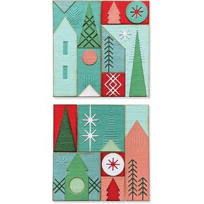 Sizzix Thinlits Die Set 27PK Holiday Blocks by Tim Holtz | 666335 | Metal, Wafer-Thin Cutting Dies for Scrapbooking, Embossing, Journalling, Silver