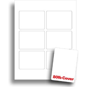 White Printable Playing Card Paper - Blank Playing Cards for Inkjet & Laser Printers - Heavyweight 80lb Cover - 10 Sheets / 60 Blank Playing Cards