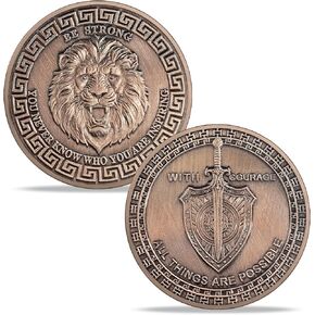 Lion of Judah Challenge Coin Commemorative Coin Be Strong and Courageous