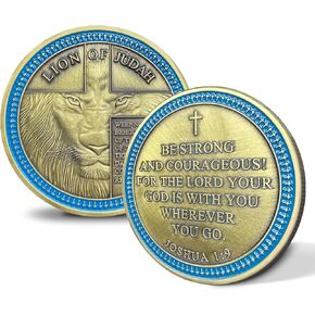 Lion of Judah Challenge Coin Commemorative Coin Be Strong and Courageous
