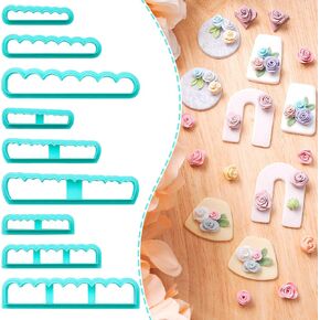 3D Rolling Floral Polymer Clay Cutter, DIY Flower Creator for Polymer Clay Jewelry, 9Pcs Tiny Flower Clay Cutters for Making Earrings Jewerly, Clay Earring Cutters, Polymer Clay Earrings Tools
