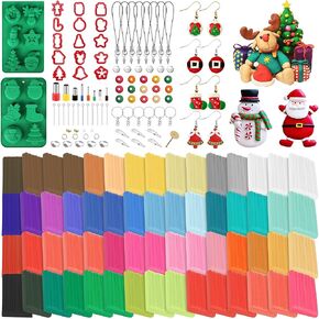 Aneco 64 قطعة عيد الميلاد بوليمر كلاي مجموعة ملحقات DIY أدوات سيليكون أدوات قطع الطين الحلي اليدوية لعيد الميلاد الحرف هدية عيد الميلاد