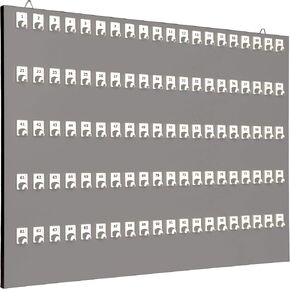KEYSTAND # 100PGS, 100 Numbered Hooks for Car Rentals & Large Warehouses (100 Tag & Ring Included)
