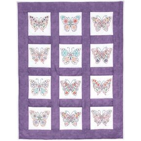 Jack Dempsey Needle Art Butterflies 9" Theme Quilt Blocks