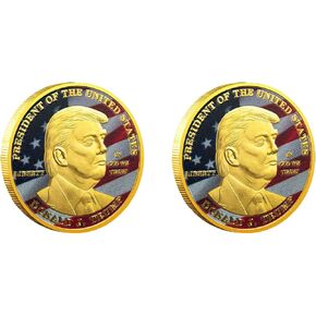 2Pcs President Donald Trump Coin 2024 - Keep America Great Challenge Coin, Protective Case Included, Commemorative Coins, Gold Plated Coin, Collectible Gift