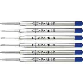 Parker Ball Point Pen Refills, Medium Point, Blue Ink, 6/Pack (3032631)