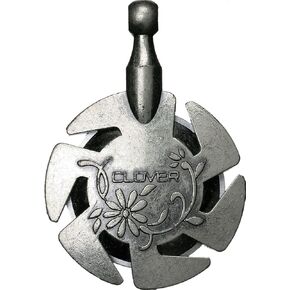 Clover Pendant, Antique Silver 4.9" Height, 2.5"Length, 0.4" Width