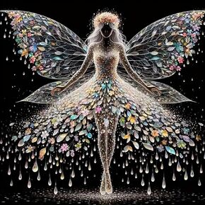 ZHUDENGXJL 5D Diamond Painting Kits for Adults,Colourful Angel Wings Fairy Diamond Art Kits for Adults,DIY Full Drill Diamond Dot Gem Art Kits for Adults Beginners,Wall Home Decor 12 X 12inch