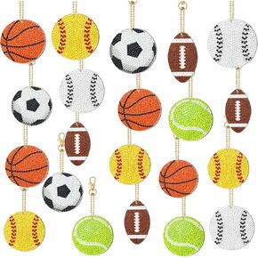 Tudomro 24 Pcs Christmas Diamond Keychains DIY Art Keychains Decor with Key Rings for 2024 Grad Keychain Present Making