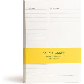 Daily & Weekly To Do List Notepad. Desk Pad for Work and Study (Gold, Daily 8x6 inches)