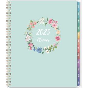 2025 Planner - Planner 2025, Jan 2025 - Dec 2025, 2025 Planner Weekly and Monthly, 9" x 11", Front & Back Transparent Plastic Cover, Colorful Monthly Tabs, Back Pocket, Holidays, Habit Tracker