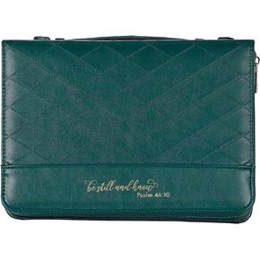 White Dove Designs Bible Cover-Quilt-Be Still and Know-Green-Large, 27789L, 9.75 x 6.75