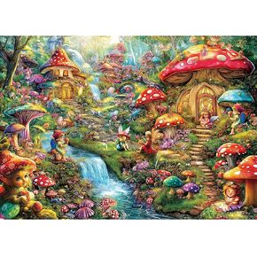 Northern Lights Landscape Jigsaw Puzzles for Adults Fantasy Fairy Cat 1000 Piece Book Room Puzzle for Adults with Letters on Back Challenging Family Puzzle