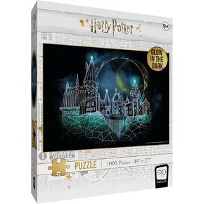 Harry Potter Magic of Hogwarts Glow-in-The-Dark 1,000 Piece Jigsaw Puzzle, Artwork Featuring The Hogwarts School of Witchcraft and Wizardry, Official Wizarding World Collectible and Merchandise