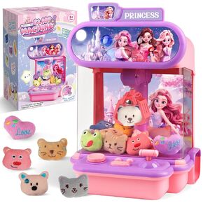 Claw Machine for Kids,Mini Vending Machines Girls Princess Toys,Candy Grabber Prize Dispenser Toys for Girls, Electronic Arcade Game with 20 Mini Plush Toys for Party Chrismas Birthday Gifts