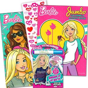 Barbie Coloring Books Activity Super Set Bundle with Imagine Ink Coloring Book, Stickers and More (Barbie Party Supplies)
