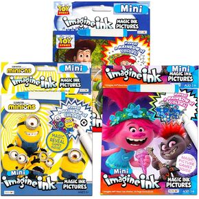 Imagine Ink Coloring Book Super Set ~ 3 Pc No Mess Magic Ink Activity Books Featuring Trolls, Minions, and Toy Story (Coloring Books Party Supplies)