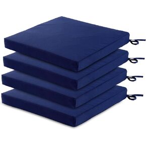 Patio Chair Cushions Set of 4, Outdoor Seat Cushions for Patio Furniture 17 x 17 Inch, Indoor Square Corner Dining Chair Pads Set with Ties and Inner Dust Cover, (Flower Green) in Kuwait