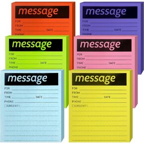 Skycase Sticky Notes, 6 Pads Colored Lined Sticky Notes,4x5 inch Phone Message Pad Sticky Note Pads, Self Sticky Notes with Line Colorful Post Memos for Office, School and Home, 50 Sheets*6 Pack