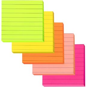 Skycase Sticky Notes, 6 Pads Colored Lined Sticky Notes,4x5 inch Phone Message Pad Sticky Note Pads, Self Sticky Notes with Line Colorful Post Memos for Office, School and Home, 50 Sheets*6 Pack
