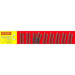 Hornby Hobby Train Tracks - R8223 Extension Pack C Track Pieces - Small Scale Model Accessories for Train, Electric Railroad Supplies with HO/OO Gauge Compatibility, Straight/Curved Tracks