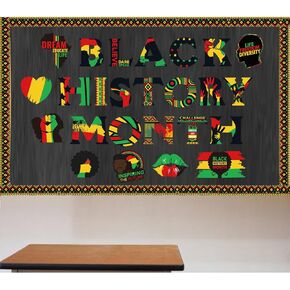 Black History Month Bulletin Board Borders Cutouts Classroom Decorations, African Worthwhile Commemoration Festival Bulletins Board Cutouts Wall Decor