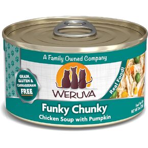 Weruva Classic Cat Food, Funky Chunky Chicken Soup with Pumpkin in Chicken Soup, 3oz Can (Pack of 24)