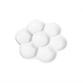3.4" Diameter Flower Paint Palette Glazed Watercolor Painting Mixing Ceramic Palette
