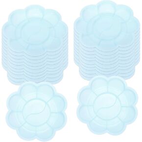 PATIKIL 24Pcs Paint Tray Palette, 3.1"/8cm Painting Palette Plastic Palette Flower Shape for Watercolor Gouache Painting Art Craft DIY Project, Pink